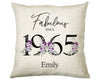 60th Birthday Gift for Women - Personalised 1965 Birthday Cushion Age 60 Gift for Her - Ladies Floral Age Design Mum Nan Gran Sixty BNP60C