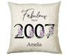 18th Birthday Gift for Women - Personalised 2007 Birthday Cushion Age 18 Gift for Her Ladies Floral Design Daughter Sister Eighteen BNP18C