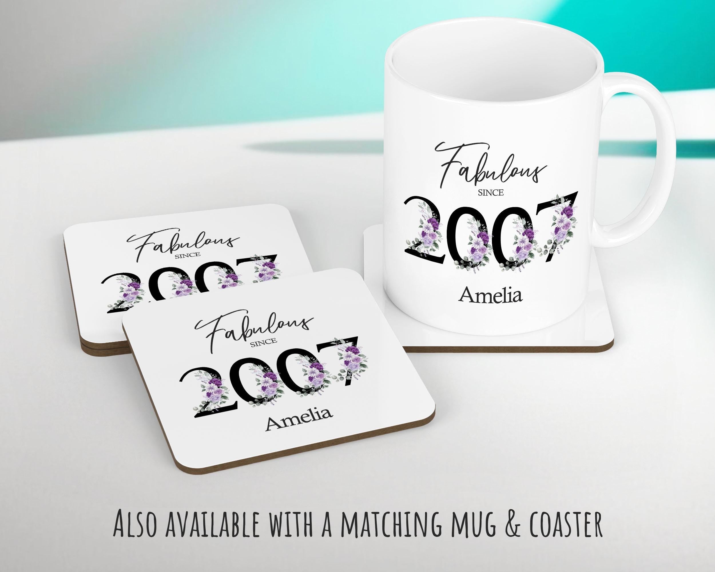 18th Birthday Gift for Women - Personalised 2007 Birthday Cushion Age 18 Gift for Her Ladies Floral Design Daughter Sister Eighteen BNP18C