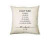 80th Birthday Gift for Men - Personalised Birthday Cushion Age 80 Gift for Him Mens Years Months Weeks Design Dad Grandad Eighty 1946 BNE80C