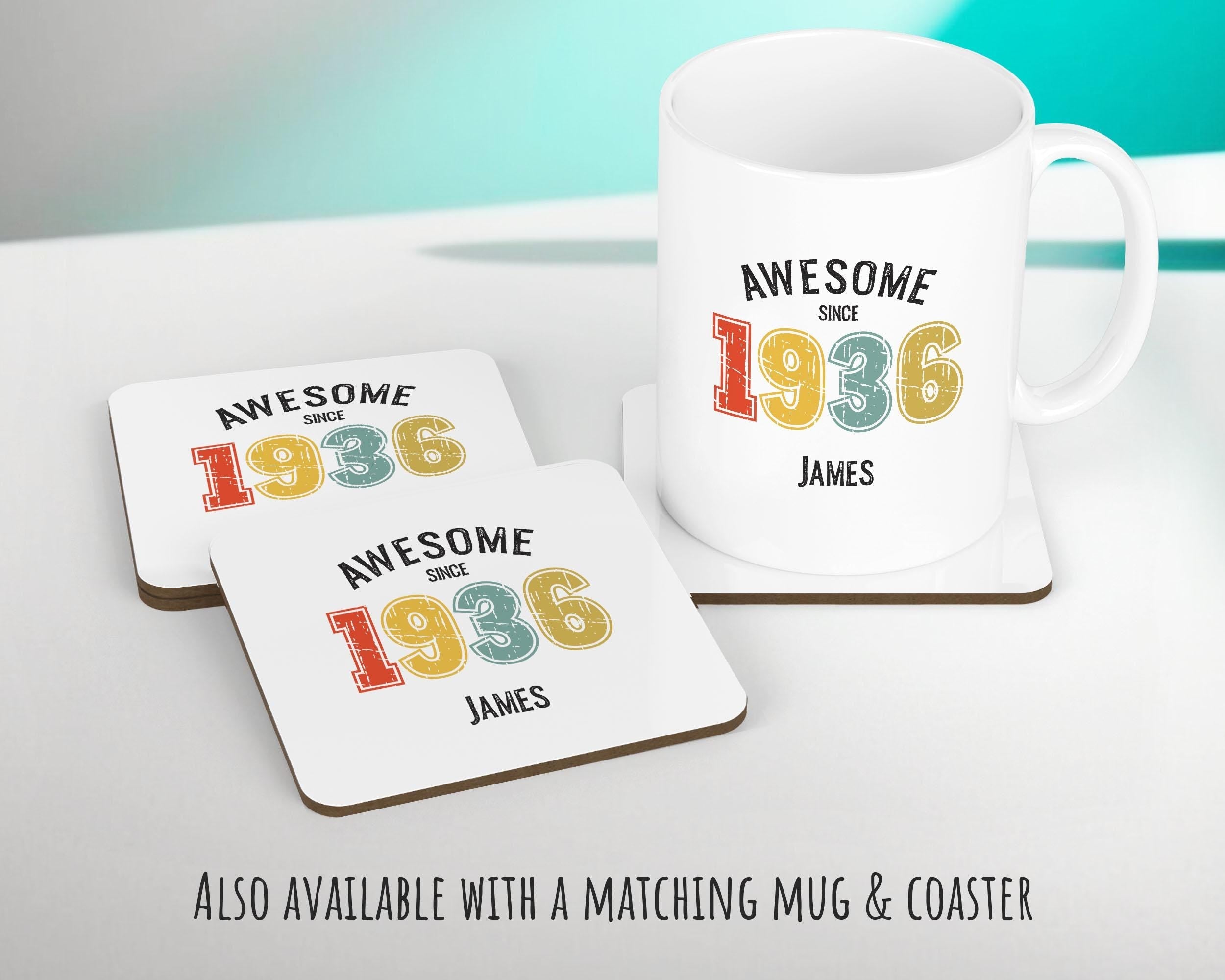 90th Birthday Gift for Men - Personalised Birthday Cushion Age 90 Gift for Him Custom Retro Vintage Number Design Dad Grandad Ninety BNG90C