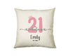 21st Birthday Gift for Women 21 and Fabulous Est 2005 Personalised Birthday Cushion Gift for Her Ladies Pink Design Grand Daughter BNH21C