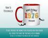 50th Birthday Gift for Men - Awesome Since 1976 Personalised Coffee Mug Coaster Age 50 Gift for Him - Retro Number Design Dad Brother BNG50M