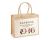 80th Birthday Gift For Women Personalised Jute Bag - Gift For Her Floral Tote Bag Gifts - Eighty 80 Wonderful Since 1946 Shopping Bag BND80T