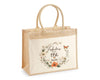 70th Birthday Gift For Women Personalised Jute Bag - Gift For Her Floral Tote Bag Gifts - Seventy 70 Fabulous Since 1956 Shopping Bag BNL70T