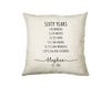60th Birthday Gift for Men - Personalised Birthday Cushion Age 60 Gift for Him Mens Years Months Weeks Design Son Brother Sixty BNE60C