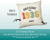 90th Birthday Gift for Men - Personalised Birthday Cushion Age 90 Gift for Him Custom Retro Vintage Number Design Dad Grandad Ninety BNG90C