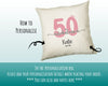 50th Birthday Gift for Women 50 and Fabulous Est 1976 Personalised Birthday Cushion Gift for Her Ladies Pink Design Mum Nanny Fifty BNH50C