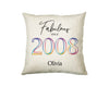18th Birthday Gift for Women - Personalised 2008 Birthday Cushion Age 18 Gift for Her Ladies Floral Design Daughter Sister Eighteen BNN18C