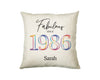 40th Birthday Gift for Women - Personalised 1986 Birthday Cushion Age 40 Gift for Her Ladies Floral Design Mum Daughter Sister Forty BNN40C