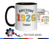 100th Birthday Gift for Men - Awesome Since 1926 Personalised Coffee Mug Coaster Age 100 Gift for Him - Retro Number Design Grandad BNG100M