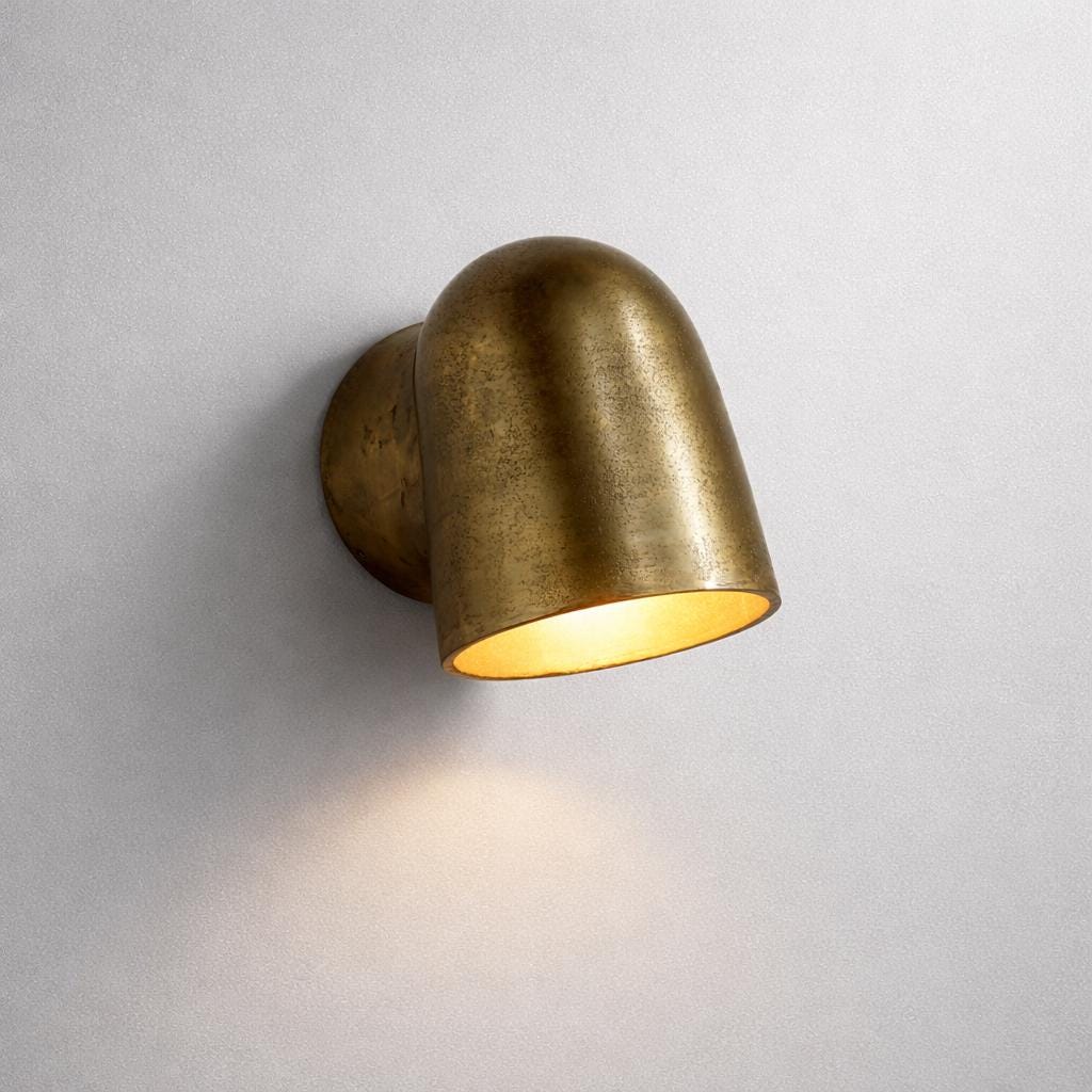 Hopton - Anitque Brass Mast Down Wall Light