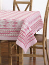 Hand Block Printed (Maroon Motifs) Pure Cotton Table Cloth