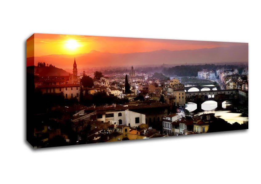 Italian Sunset Town Canvas Wall Art - Zestio