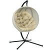 Outsunny Hanging Egg Chair Outdoor Indoor Swing Chair, Folding Basket