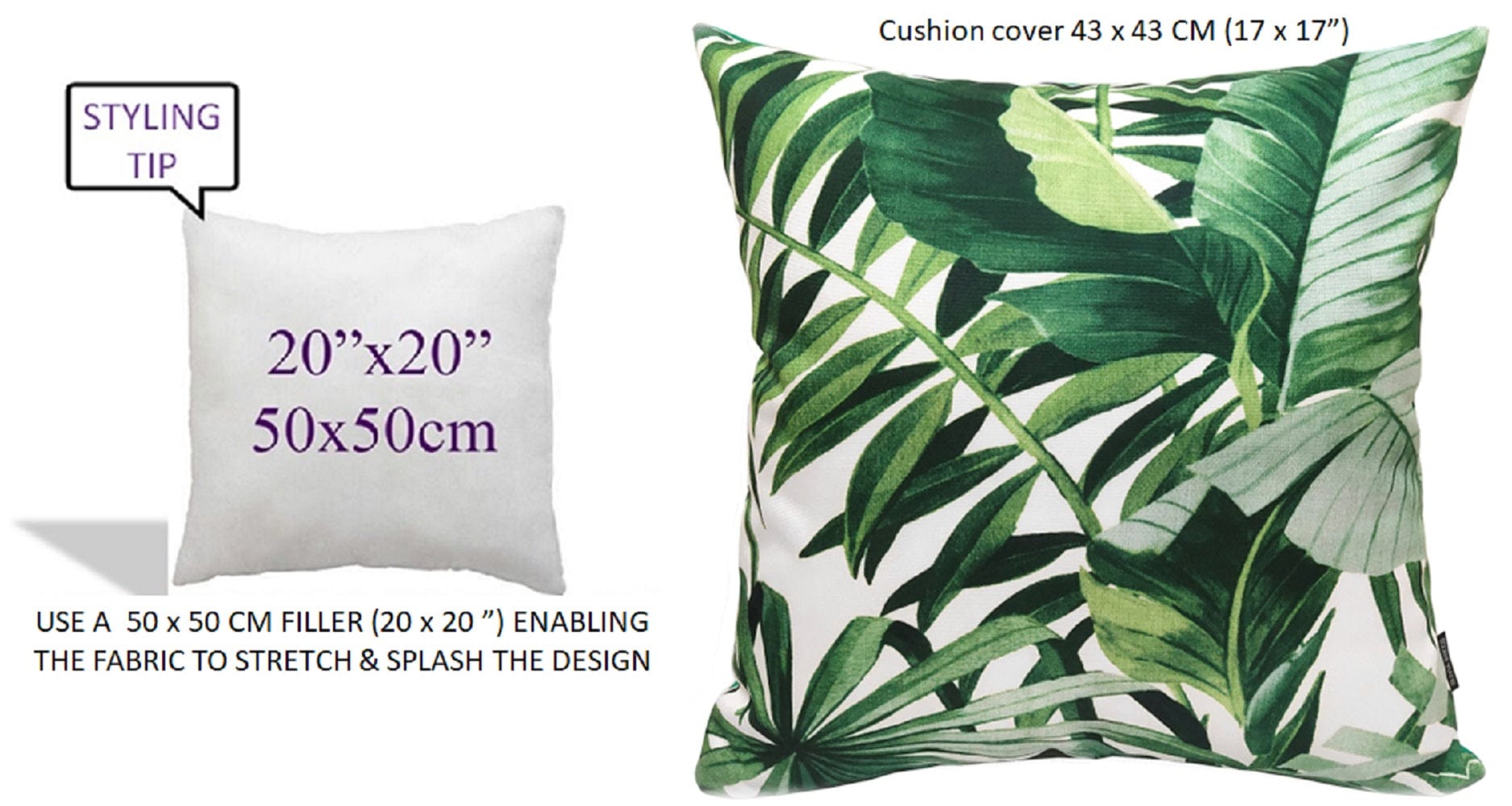 OLIVIA ROCCO Cushion Covers Jamil Green Waterproof 43x43 cm Reversible Breathable Indoor Outdoor Patio Garden Sofa Bed Chair Protection