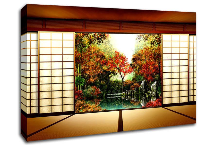 Japanese Garden From Inside Canvas Wall Art - Zestio