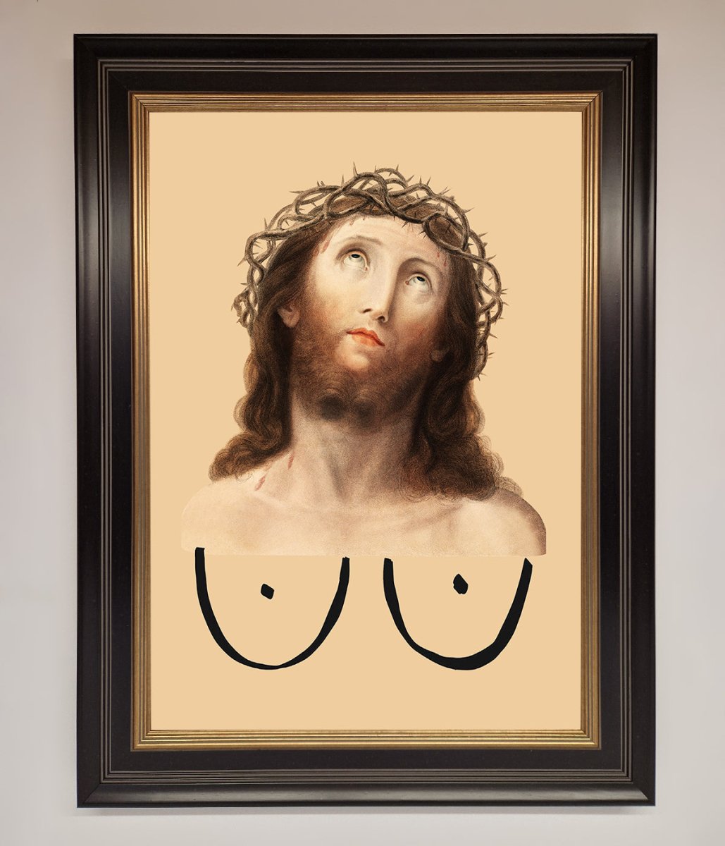 Jesus Breasts Framed Poster - Zestio