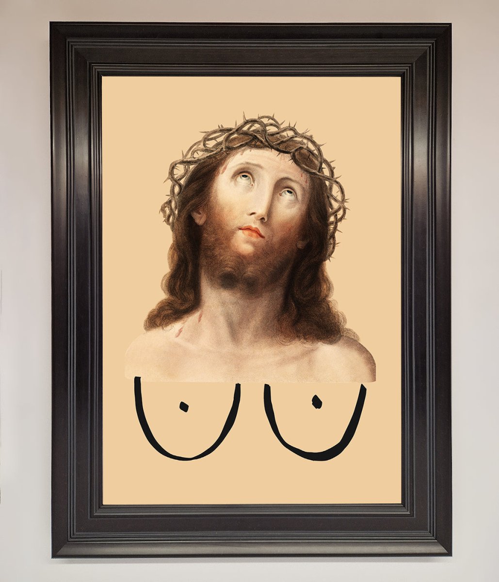Jesus Breasts Framed Poster - Zestio