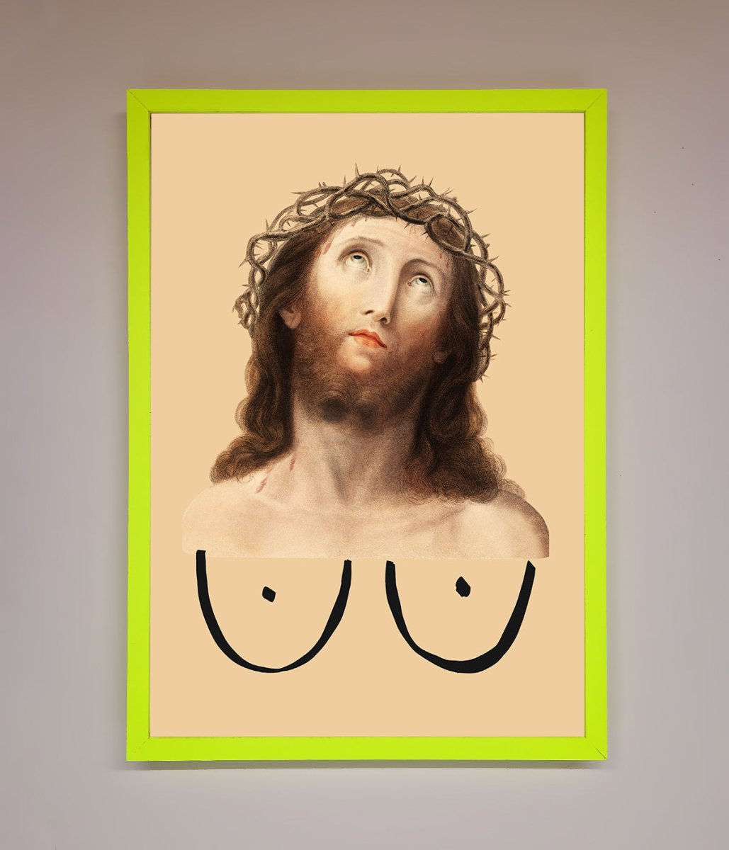 Jesus Breasts Framed Poster - Zestio