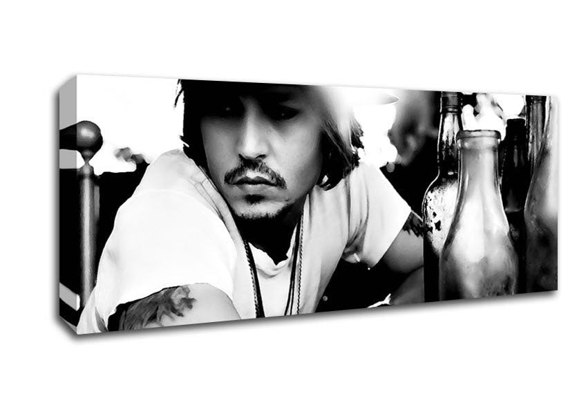 Johnny Depp Hat B n W Canvas Wall Art - Zestio