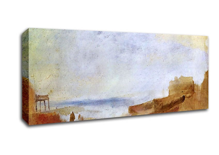 Joseph Mallord Turner Coastal Scene With Buildings Canvas Wall Art - Zestio