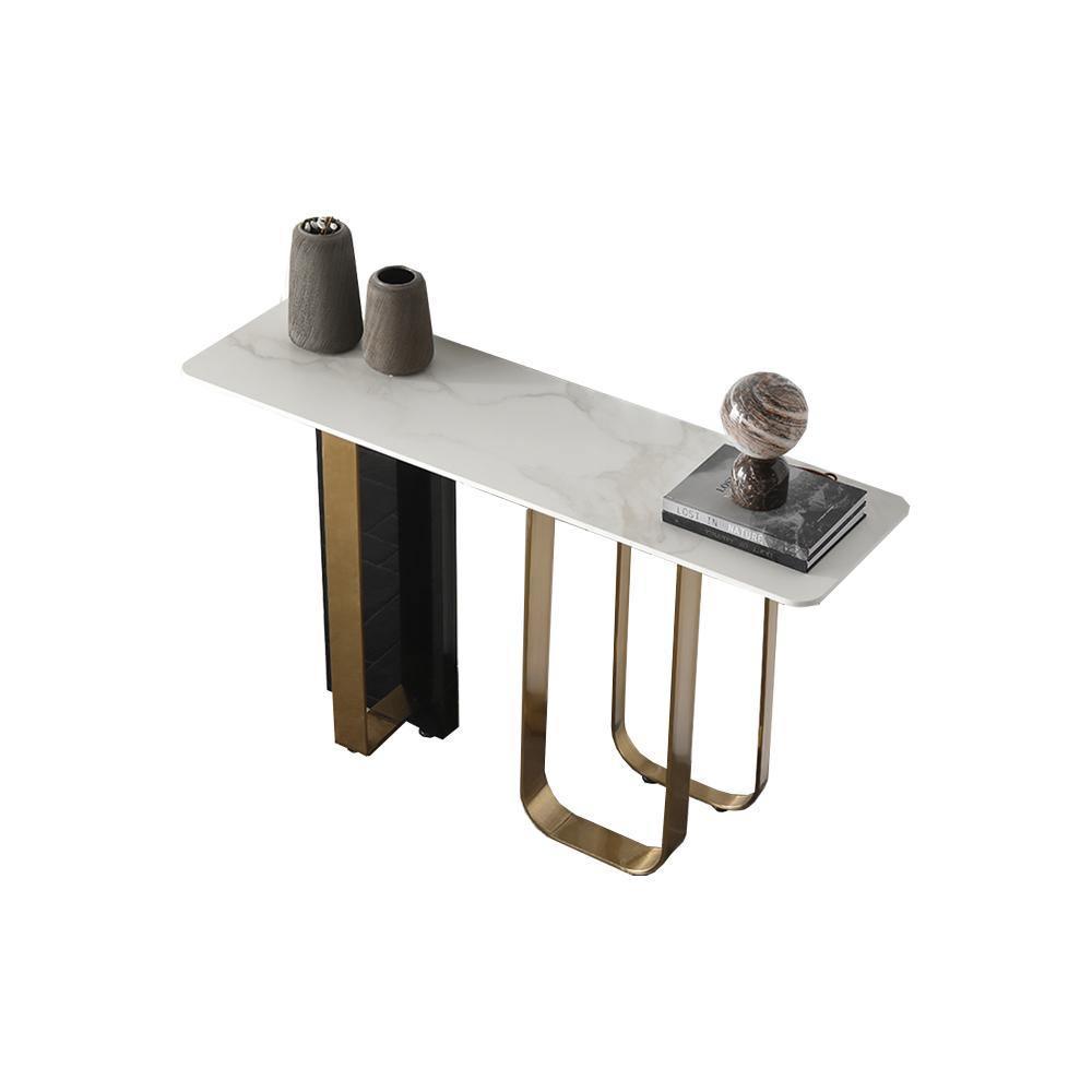 Kave Console Table, Gold And Black