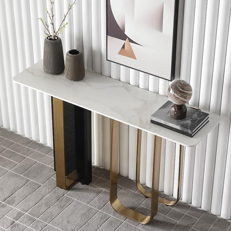 Kave Console Table, Gold And Black