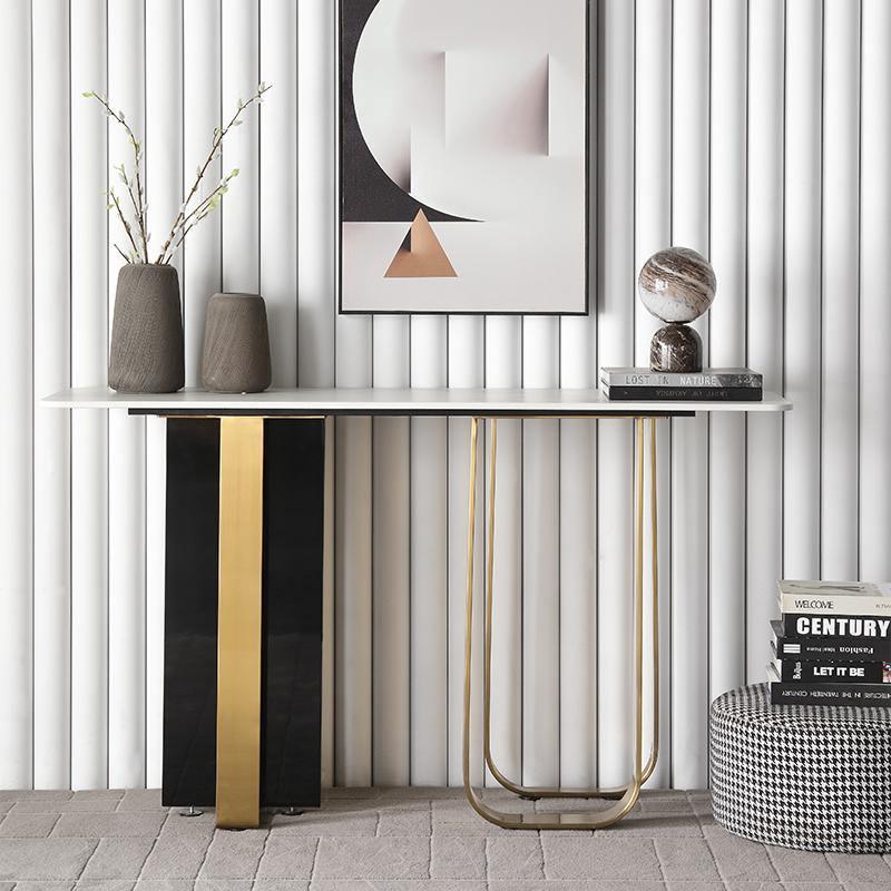 Kave Console Table, Gold And Black