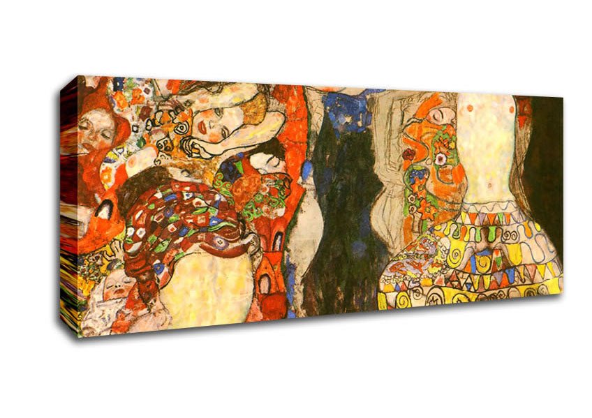 Klimt Adorn The Bride With Veil And Wreath Canvas Wall Art - Zestio
