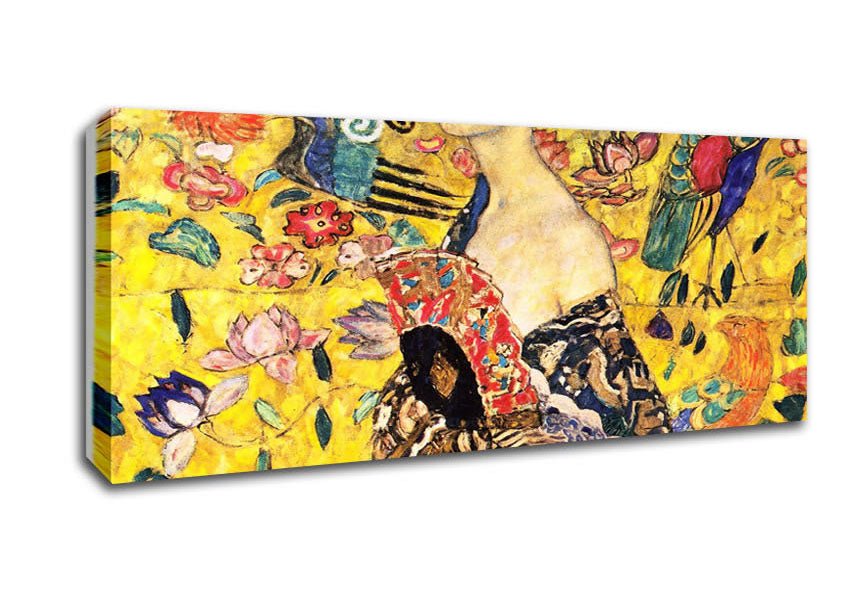 Klimt Lady With Fan Canvas Wall Art - Zestio