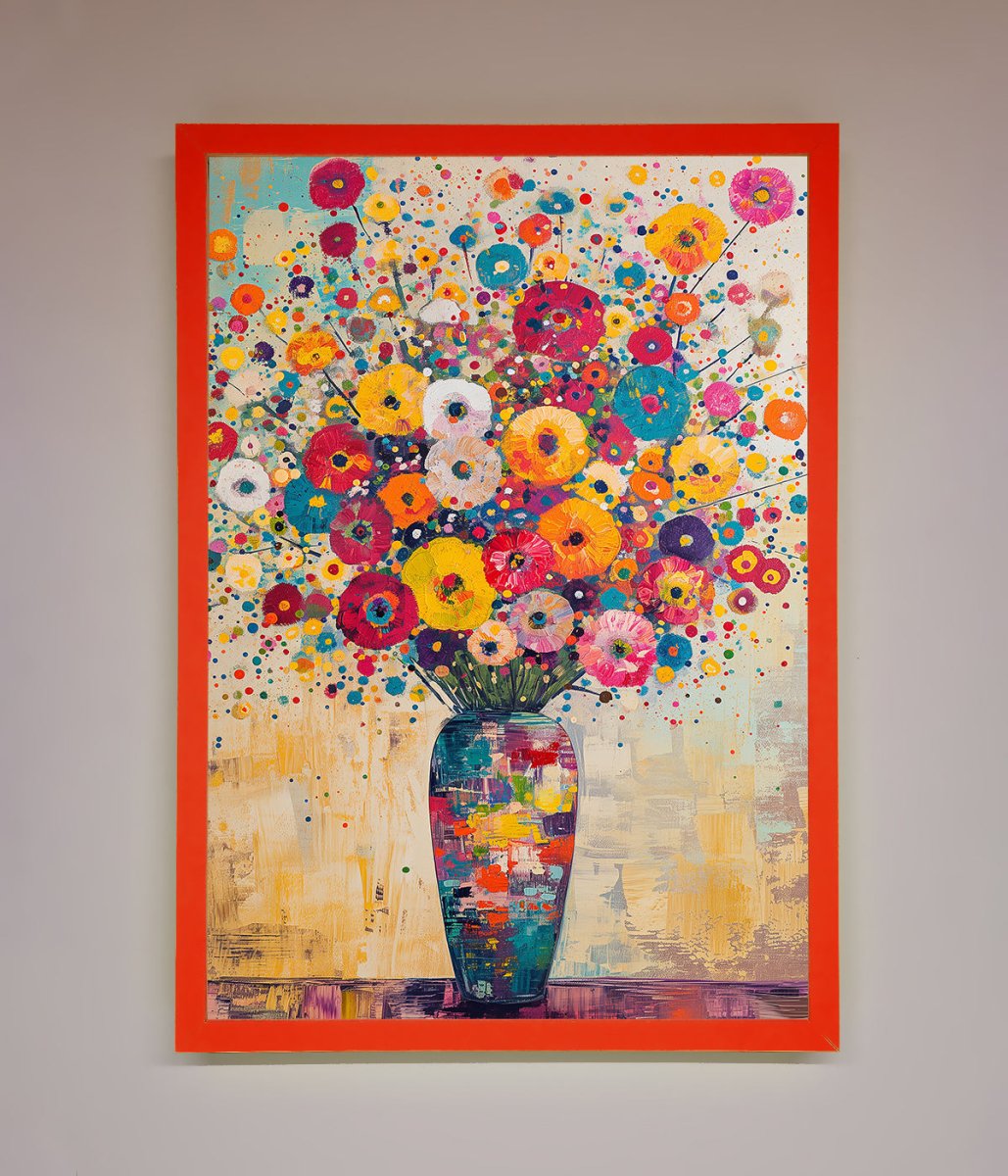 Klimt Style Flowers Framed Poster - Zestio
