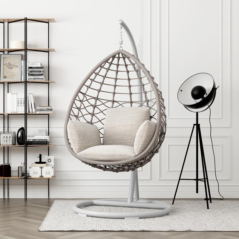 Kye Rattan Garden Hanging Egg Chair with Stand, Indoor/ Outdoor Furniture