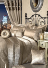 OLIVIA ROCCO Kylie Duvet Set Charcoal Gold Velvet Bedding With Quilted Trim Diamante Detailing In Various Sizes For Elegant Bedroom Decor