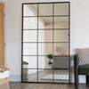 Kyō - Full Length Black Metal Rectangle Lattice Window Mirror - 200cm x 120cm - Zestio