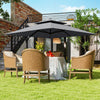 Outsunny 360° Cantilever Parasol Roma Umbrella w/ Base Weights, Light Grey