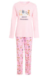 OLIVIA ROCCO Pajama Set Pink Dog Print Jersey Cotton Long Sleeve Sleepwear Womens Loungewear Multiple Sizes Soft Comfortable Relaxed Fit