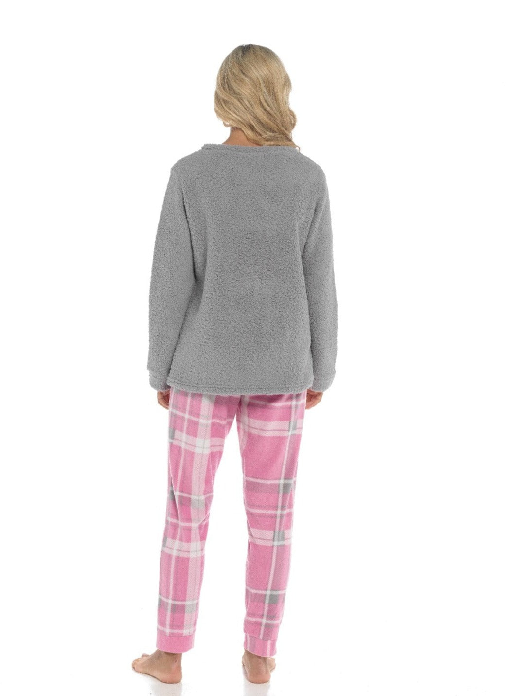 OLIVIA ROCCO Pajama Set Ultra-Soft Fleece Polar Bear Print With Elasticated Bottoms For Women Long-Sleeve Top Warm Cosy Loungewear Multiple Sizes