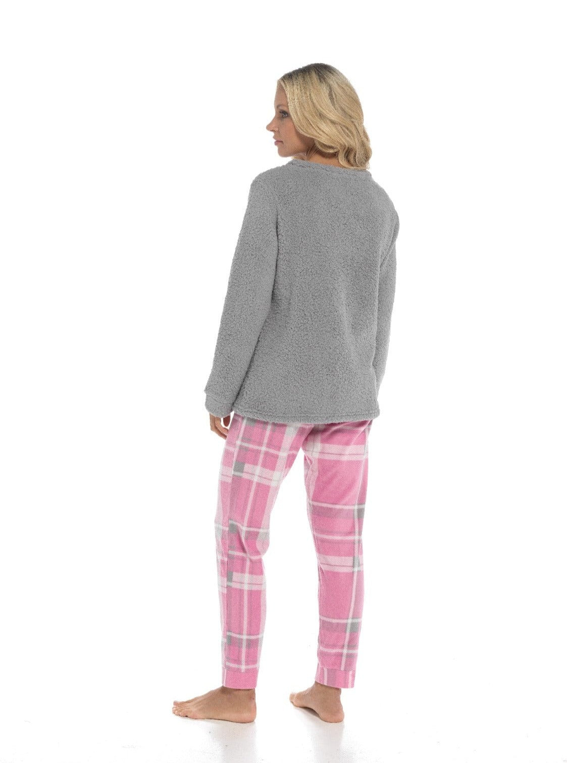 OLIVIA ROCCO Pajama Set Ultra-Soft Fleece Polar Bear Print With Elasticated Bottoms For Women Long-Sleeve Top Warm Cosy Loungewear Multiple Sizes