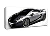 Lamborghini Side Profile Silver Canvas Wall Art - Zestio