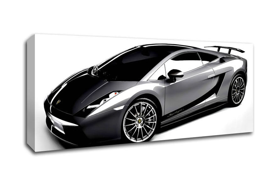 Lamborghini Side Profile Silver Canvas Wall Art - Zestio