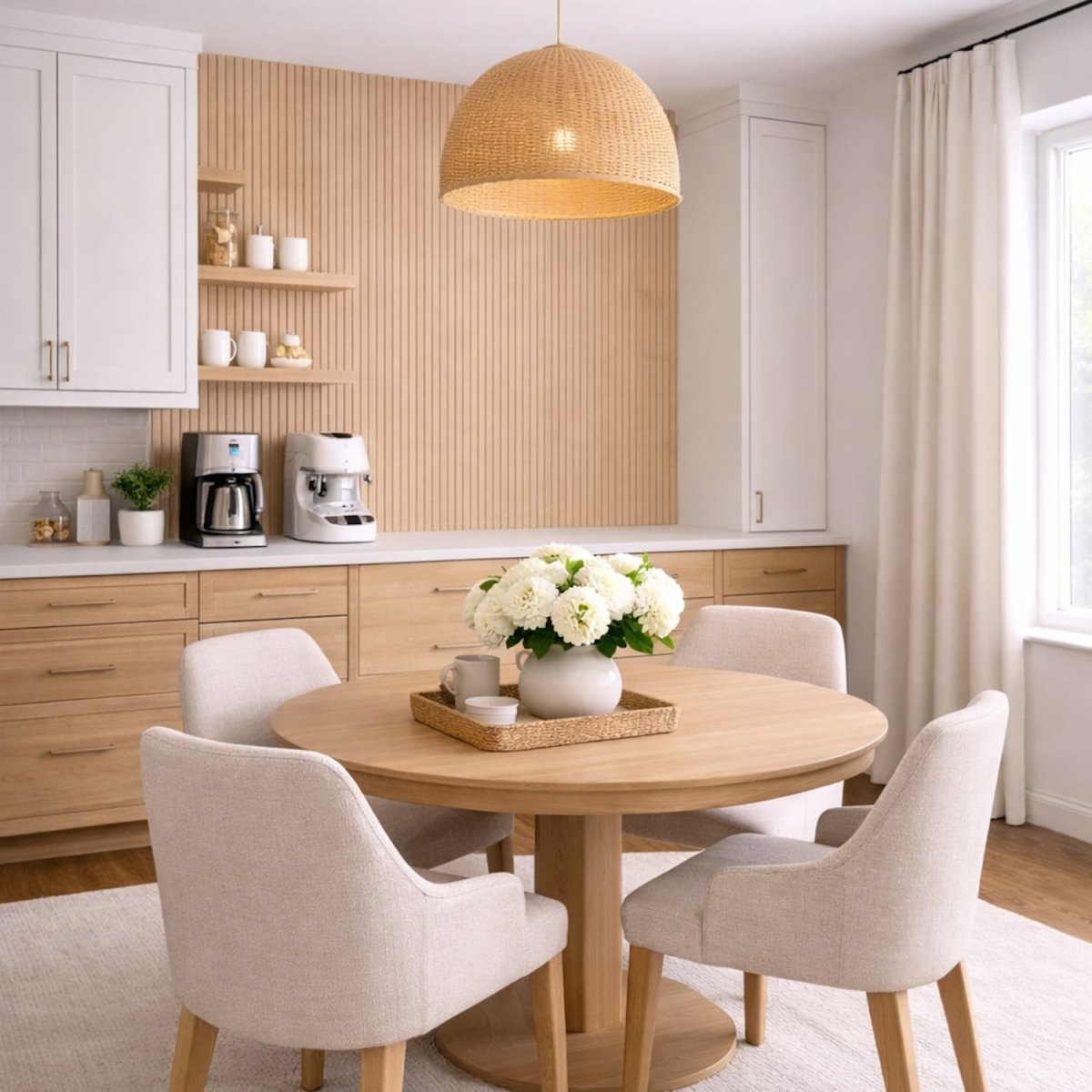 Large Fluted Wall Panels in Natural Oak - 240cm x 60cm - Zestio