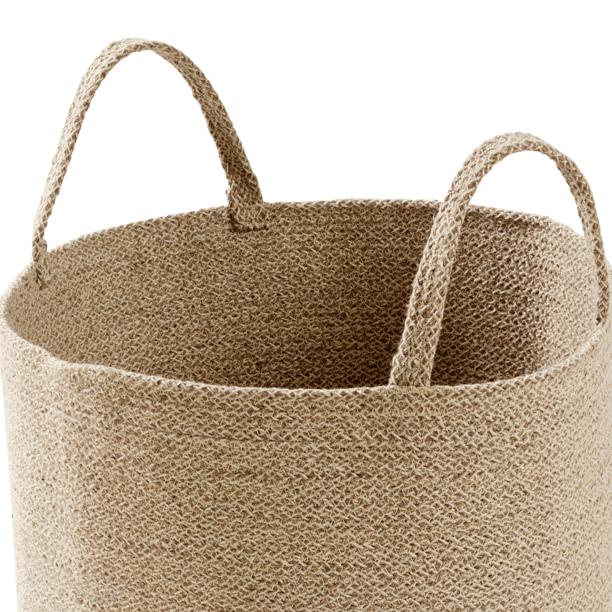 OLIVIA ROCCO Large Woven Cotton Laundry Basket With Handles Durable Rope Storage Bin For Clothes Toys Household Items Black Grey Natural