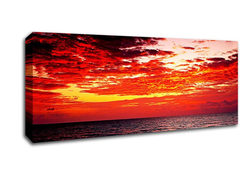 Lava Red Ocean Skies Canvas Wall Art - Zestio