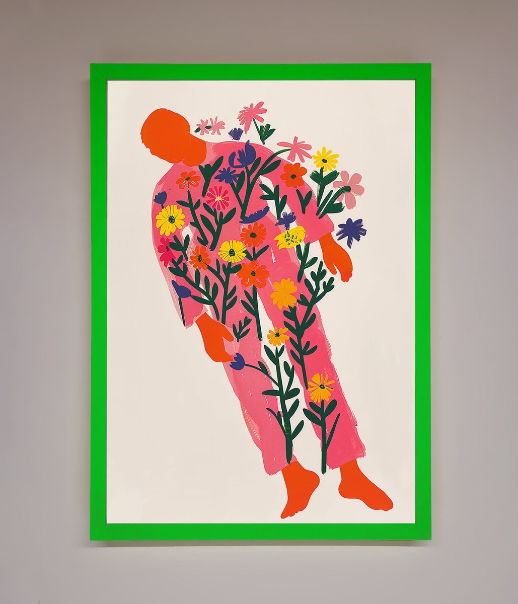 Laying In The Flowers Framed Poster - Zestio