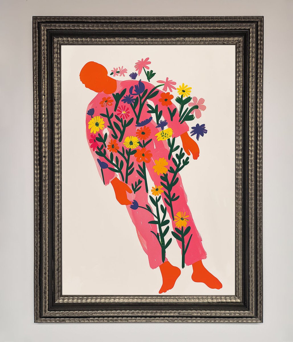 Laying In The Flowers Framed Poster - Zestio