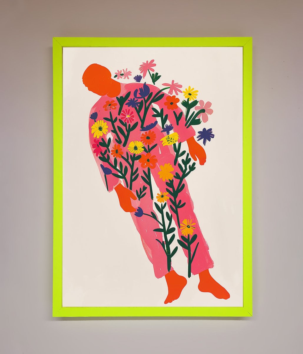 Laying In The Flowers Framed Poster - Zestio