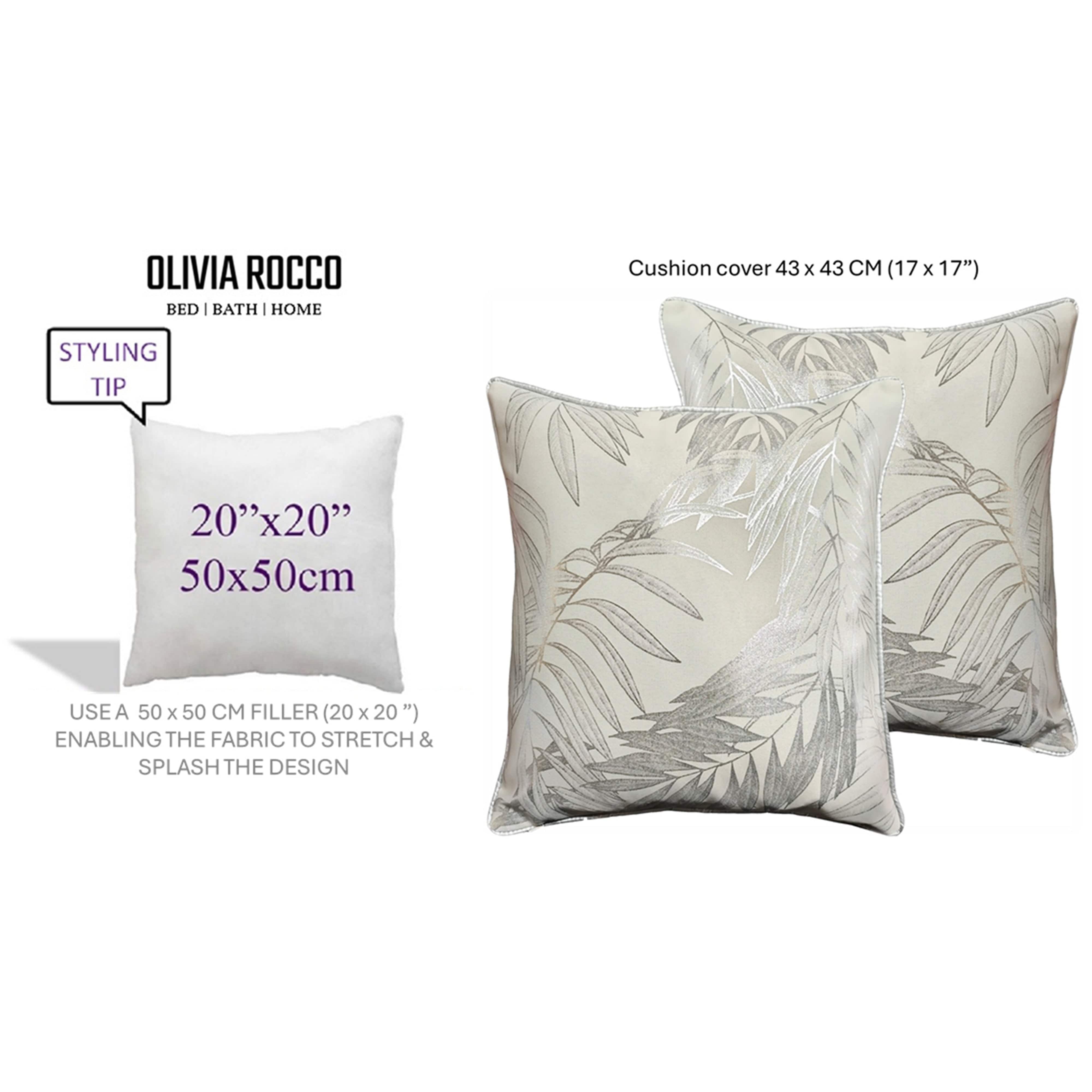 OLIVIA ROCCO Leaf Sparkle Cushion Covers 2 Pack Leaf Natural Modern Decorative Throw Pillow Cases For Sofa Or Bed With Subtle Sparkle Pattern