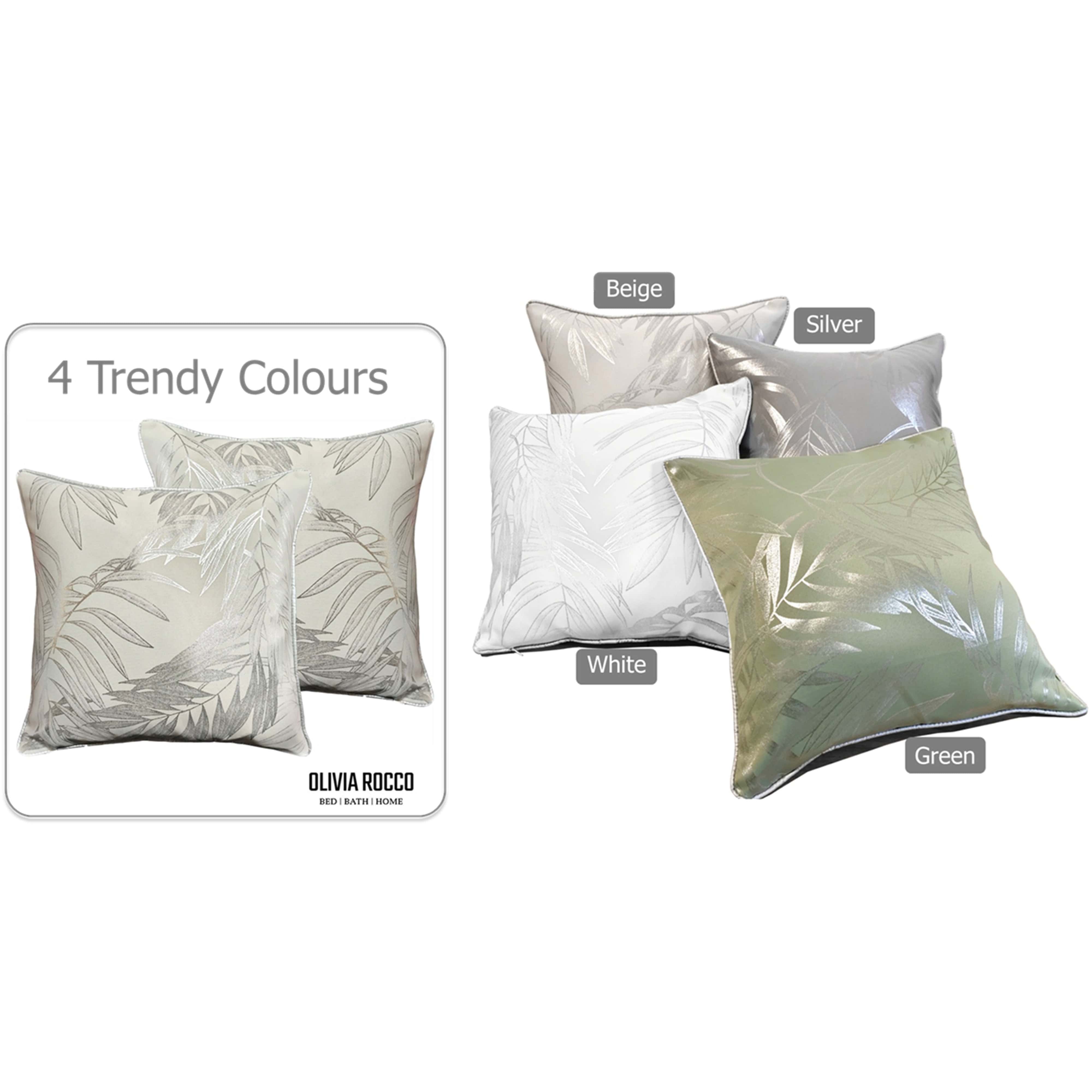 OLIVIA ROCCO Leaf Sparkle Cushion Covers 2 Pack Leaf Natural Modern Decorative Throw Pillow Cases For Sofa Or Bed With Subtle Sparkle Pattern