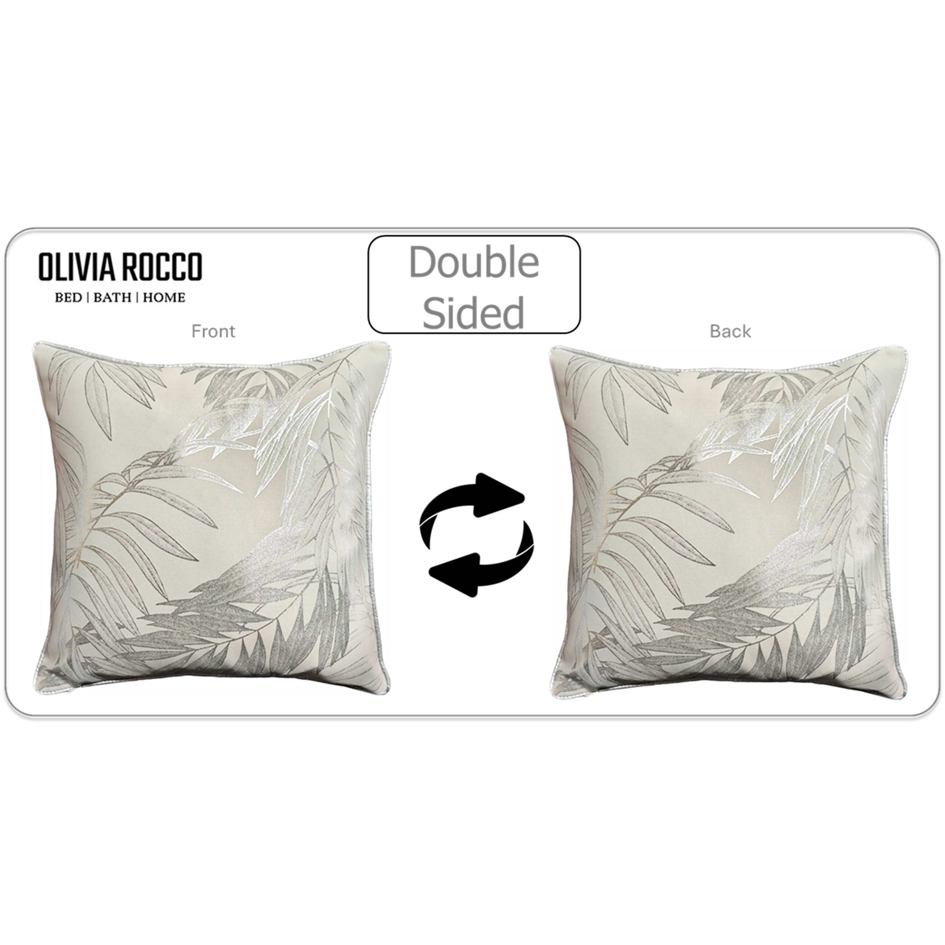 OLIVIA ROCCO Leaf Sparkle Cushion Covers 2 Pack Leaf Natural Modern Decorative Throw Pillow Cases For Sofa Or Bed With Subtle Sparkle Pattern